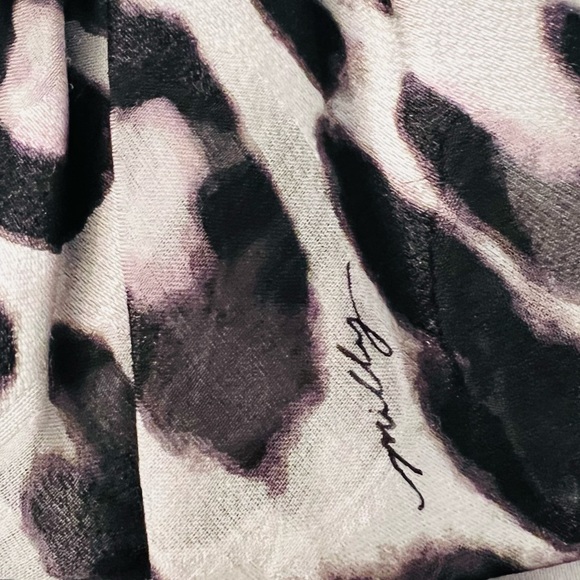 MILLY Silk Long Sleeve Ruffle Mini Dress in Leopard Print Size 4 - Picture 5 of 12